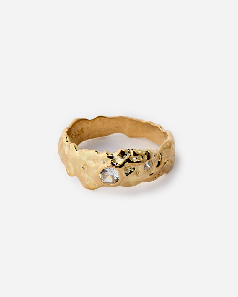 Organic Textured Gold Ring - Dainty Everyday Jewelry