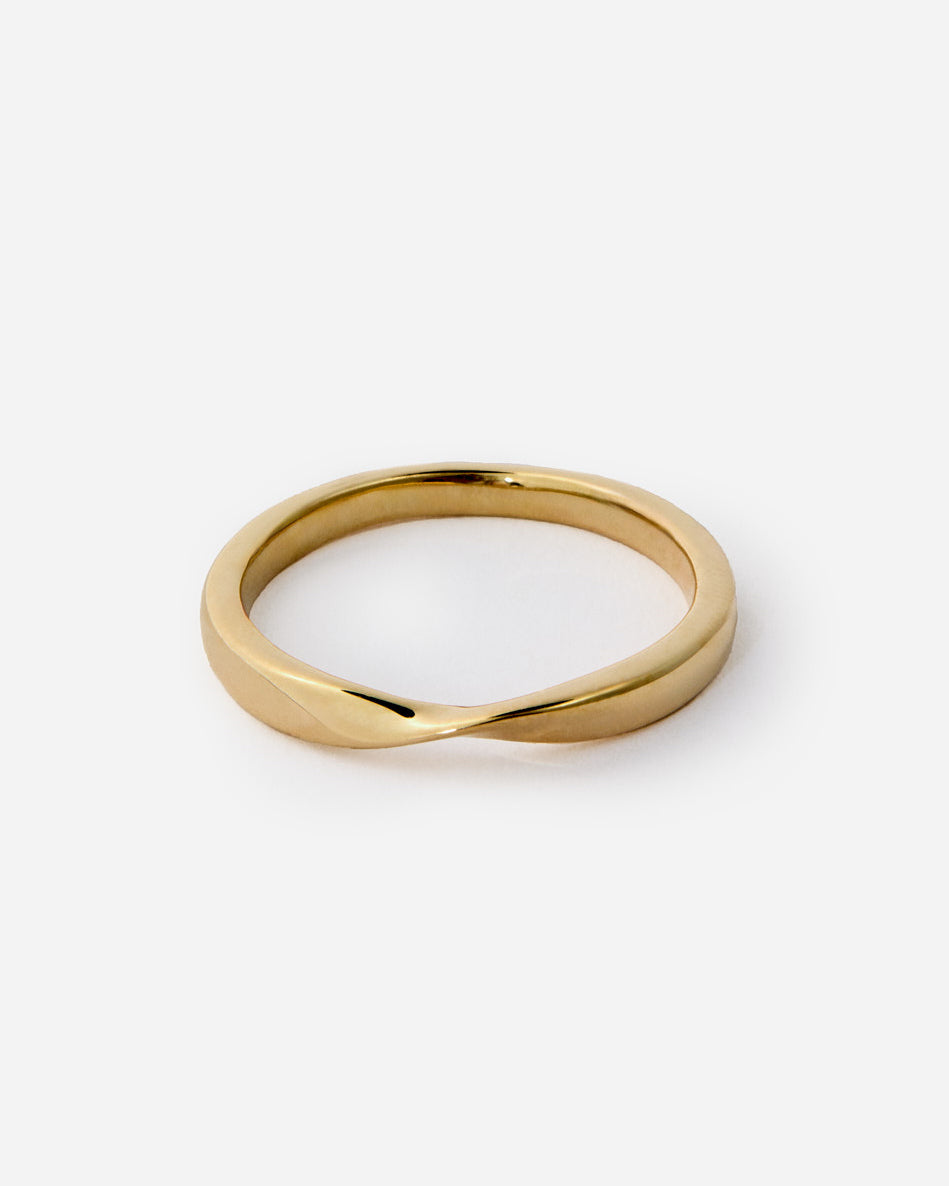 Twist Band Ring, Simple Minimalist Design - 18k Gold Vermeil