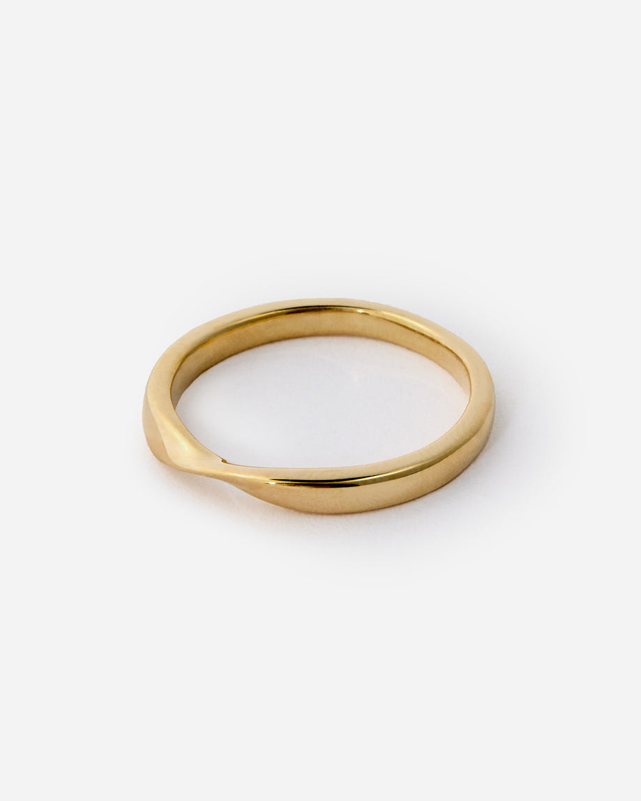Twist Band Ring, Simple Minimalist Design - 18k Gold Vermeil