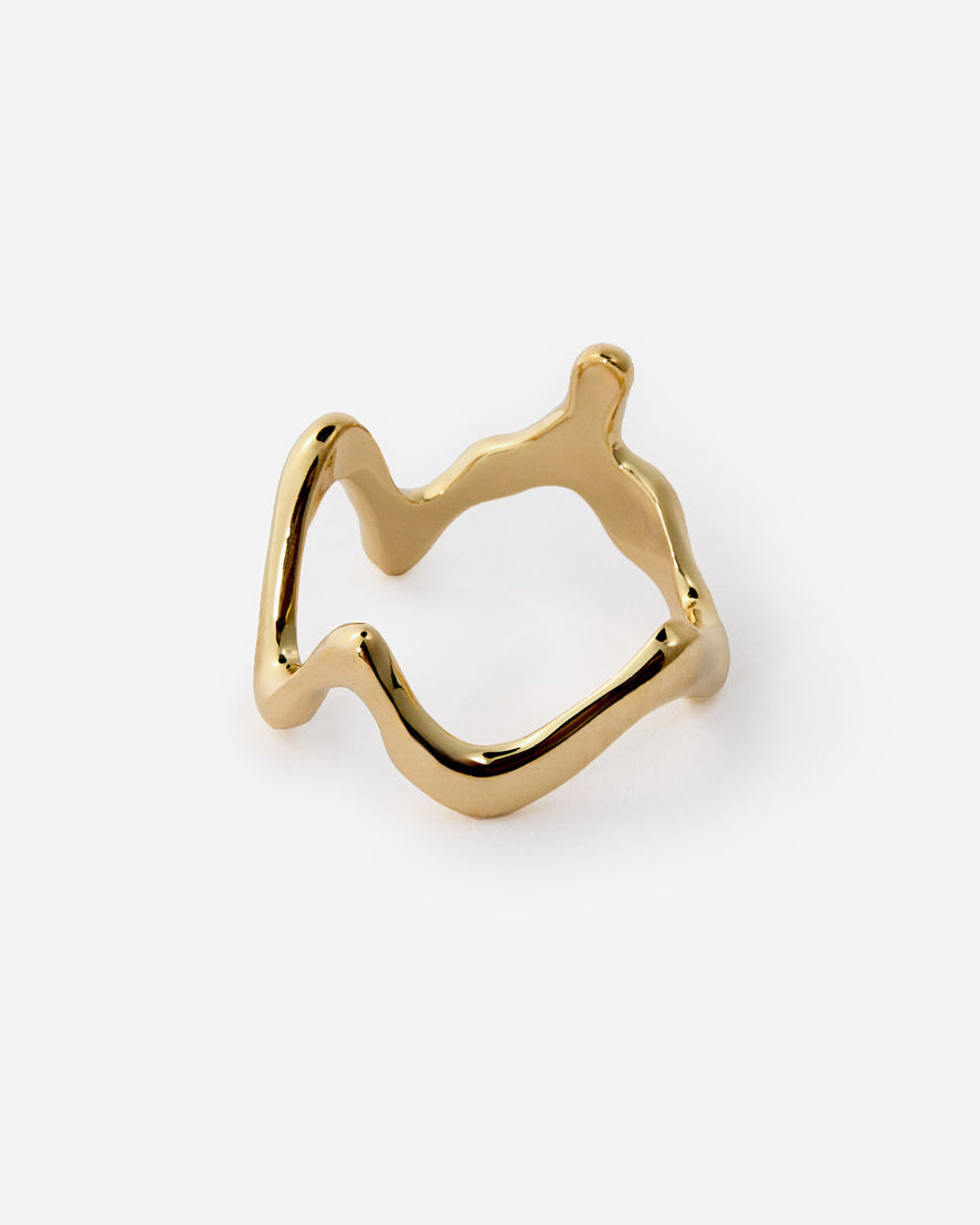 Abstract Openwork Ring, Modern Sculptural Design - Modern Jewelry