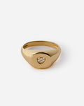 Heart Signet Ring with Accent, Minimalist Modern Design