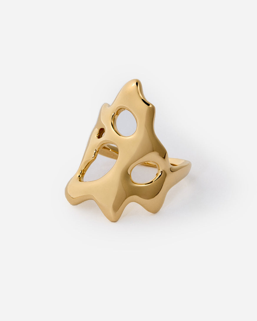 Bold Abstract Statement Ring, Modern Sculptural Design - 925k Sterling Silver