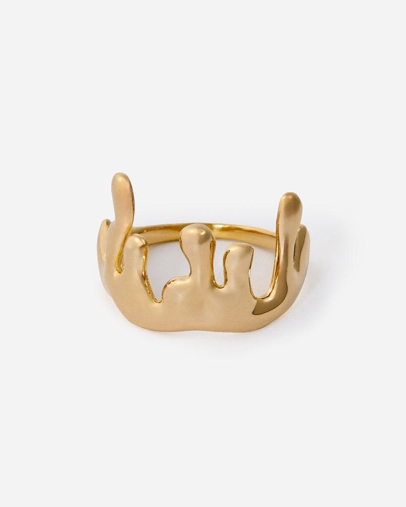 Abstract Gold Statement Ring - 18k. Gold Vermeil