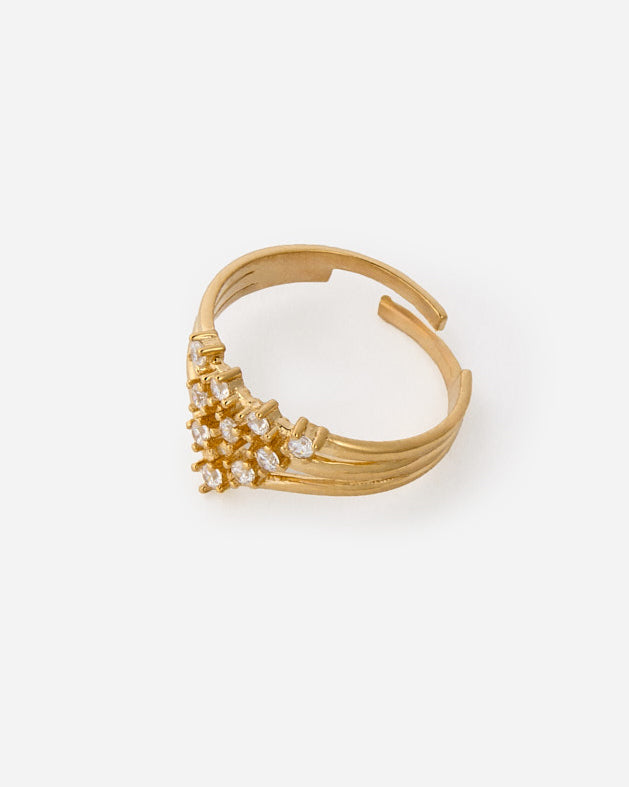 Gold Adjustable Layered Ring - 18k Gold Vermeil