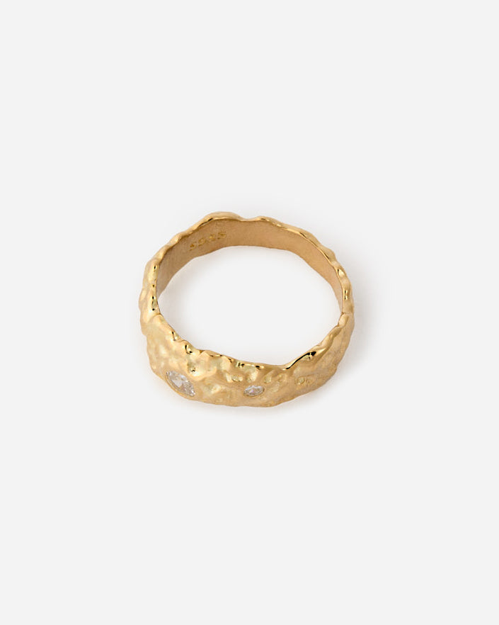 Organic Textured Gold Ring - 18k Gold Vermeil