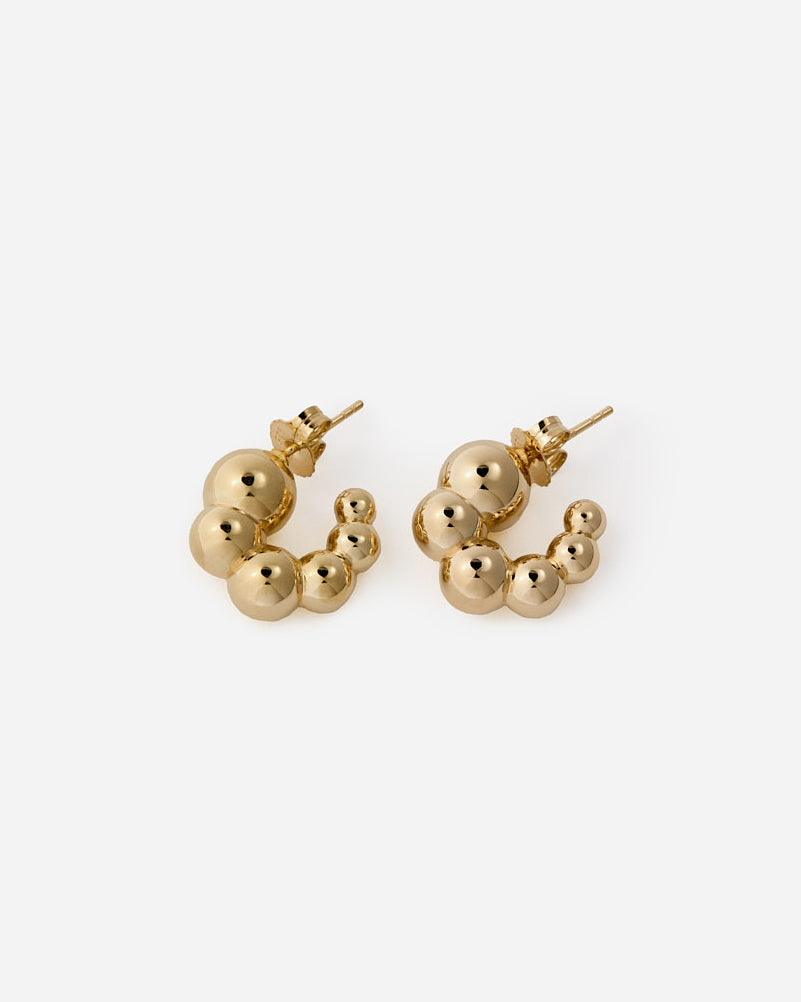 Bubble Glam Hoop Earrings  - 18k Gold Vermeil