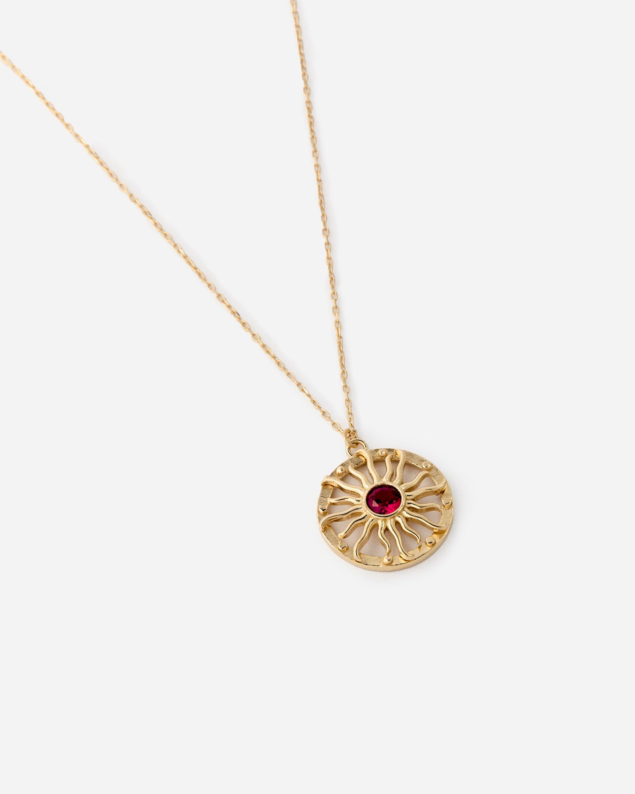 Dainty Birthstone Bohemian Sunburst Necklace - 18k Gold Vermeil