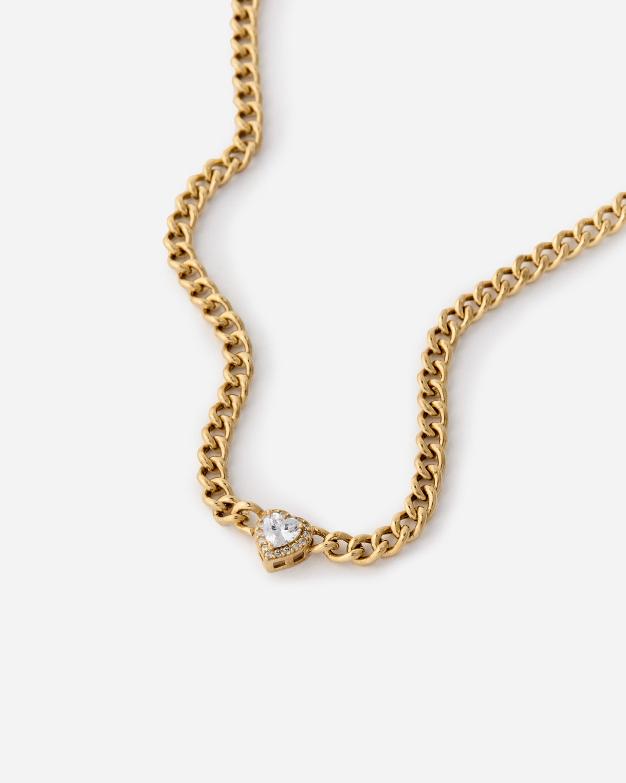 Heart Charm Cuban Link Necklace - Modern Jewelry