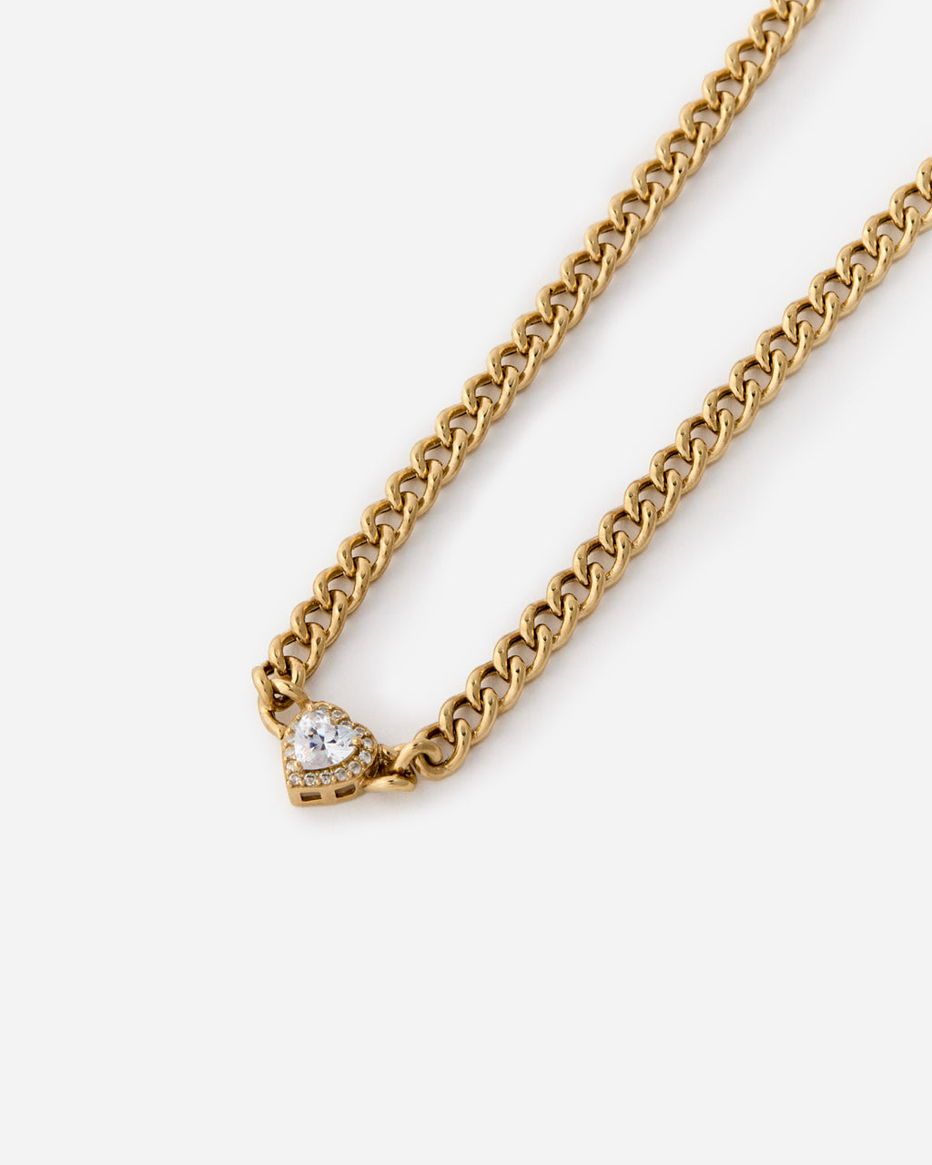 Heart Charm Cuban Link Necklace - Modern Jewelry
