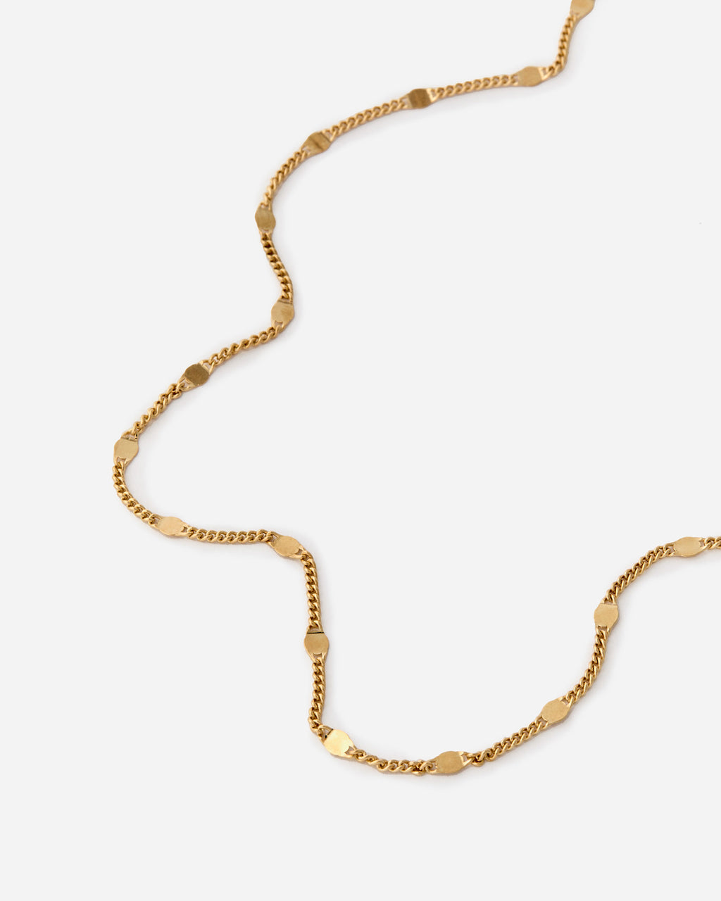 Modern Geometric Curb Chain Necklace - 18k Gold Vermeil