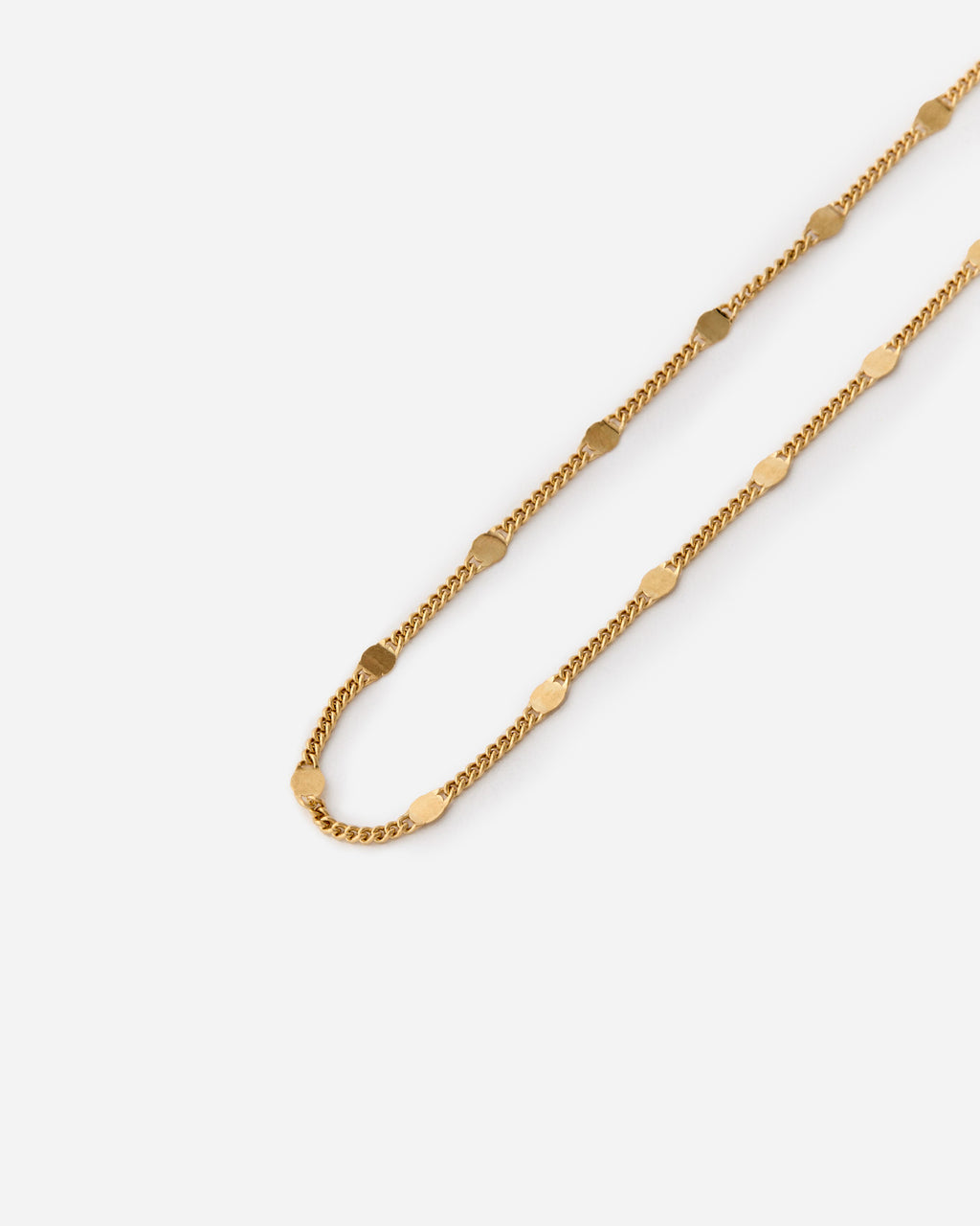 Modern Geometric Curb Chain Necklace - 18k Gold Vermeil