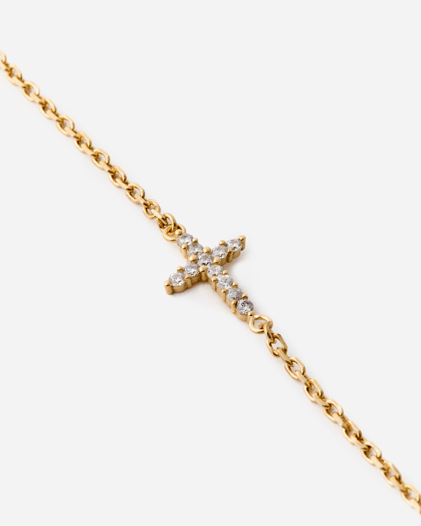 Dainty Gemstone Cross Bracelet - 18k Gold Vermeil