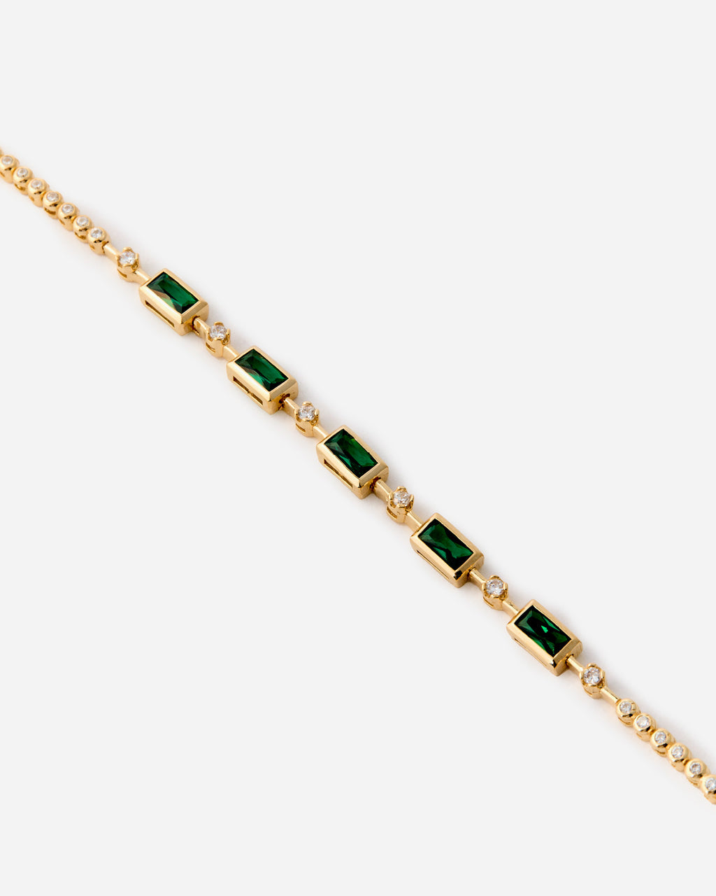 Emerald Accents Tennis Bracelet - 18k Gold Vermeil