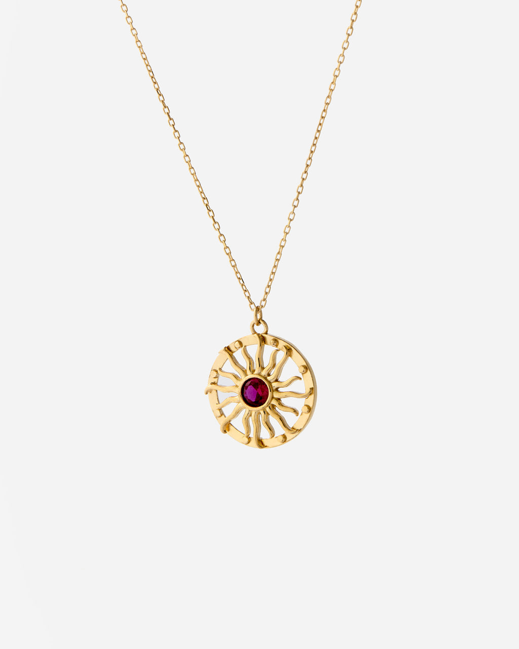 Dainty Birthstone Bohemian Sunburst Necklace