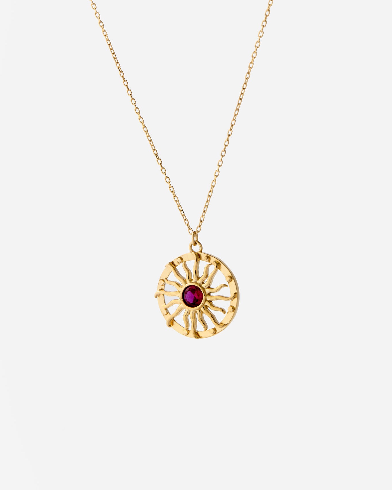 Dainty Birthstone Bohemian Sunburst Necklace