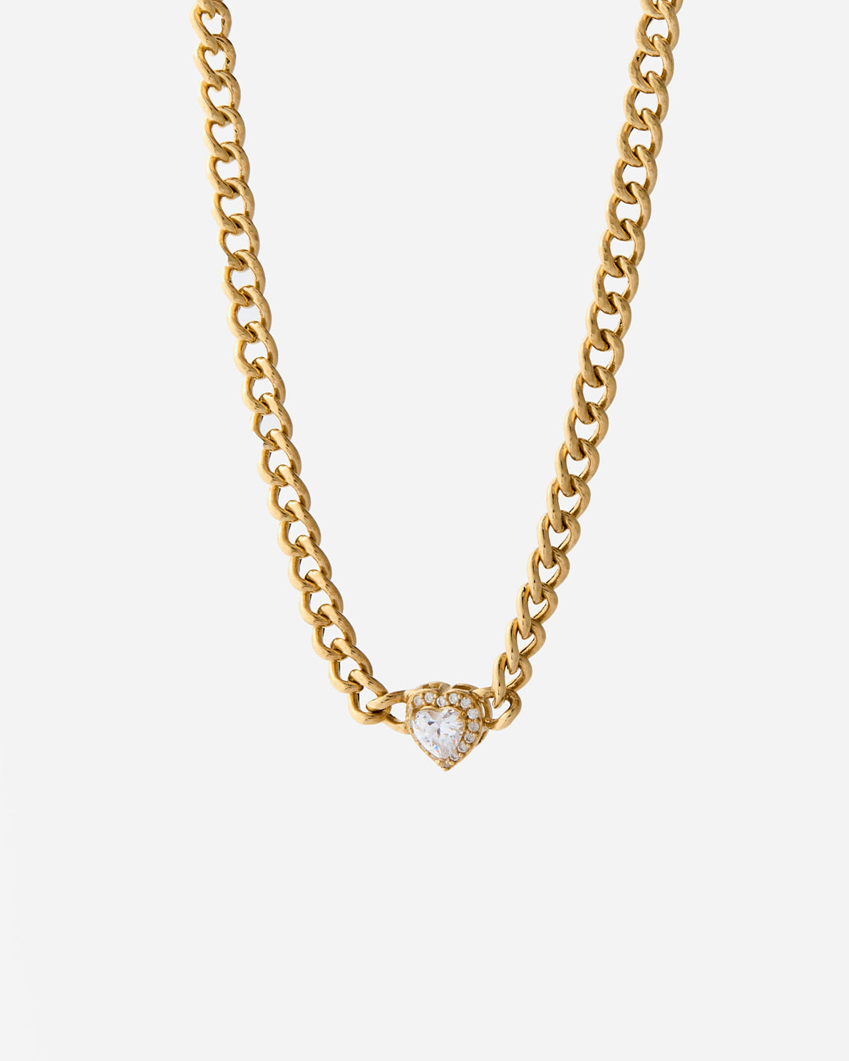 Heart Charm Cuban Link Necklace - Modern Jewelry