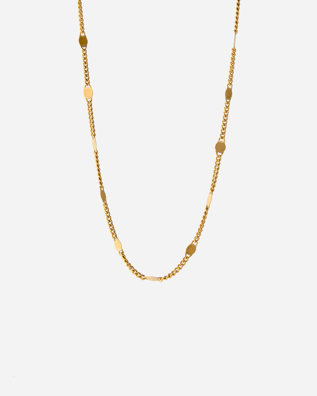 Modern Geometric Curb Chain Necklace - 18k Gold Vermeil
