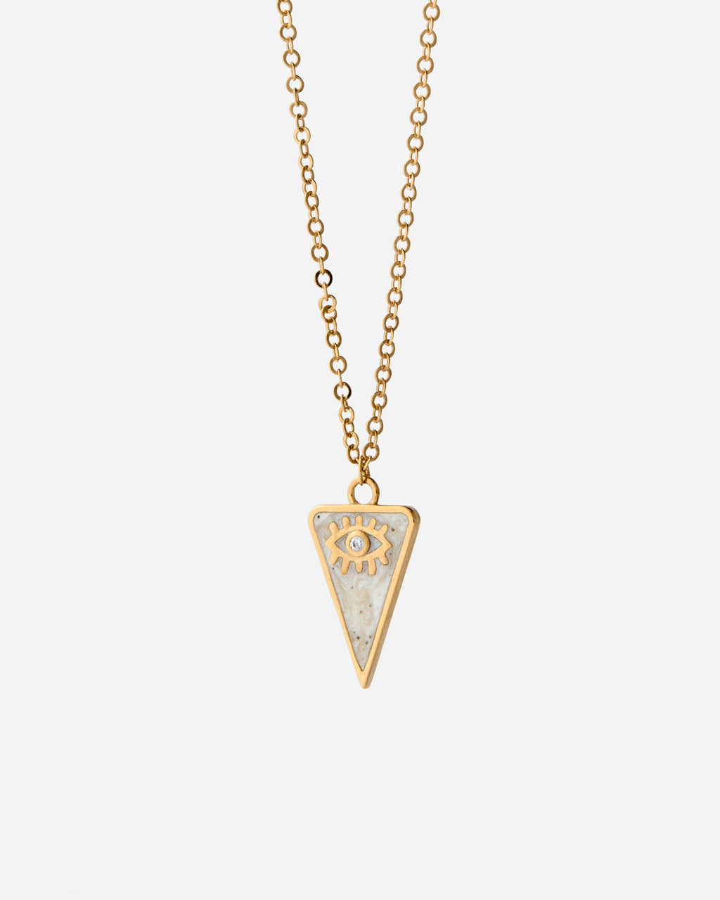 Evil Eye Symbol Triangle Pendant Necklace