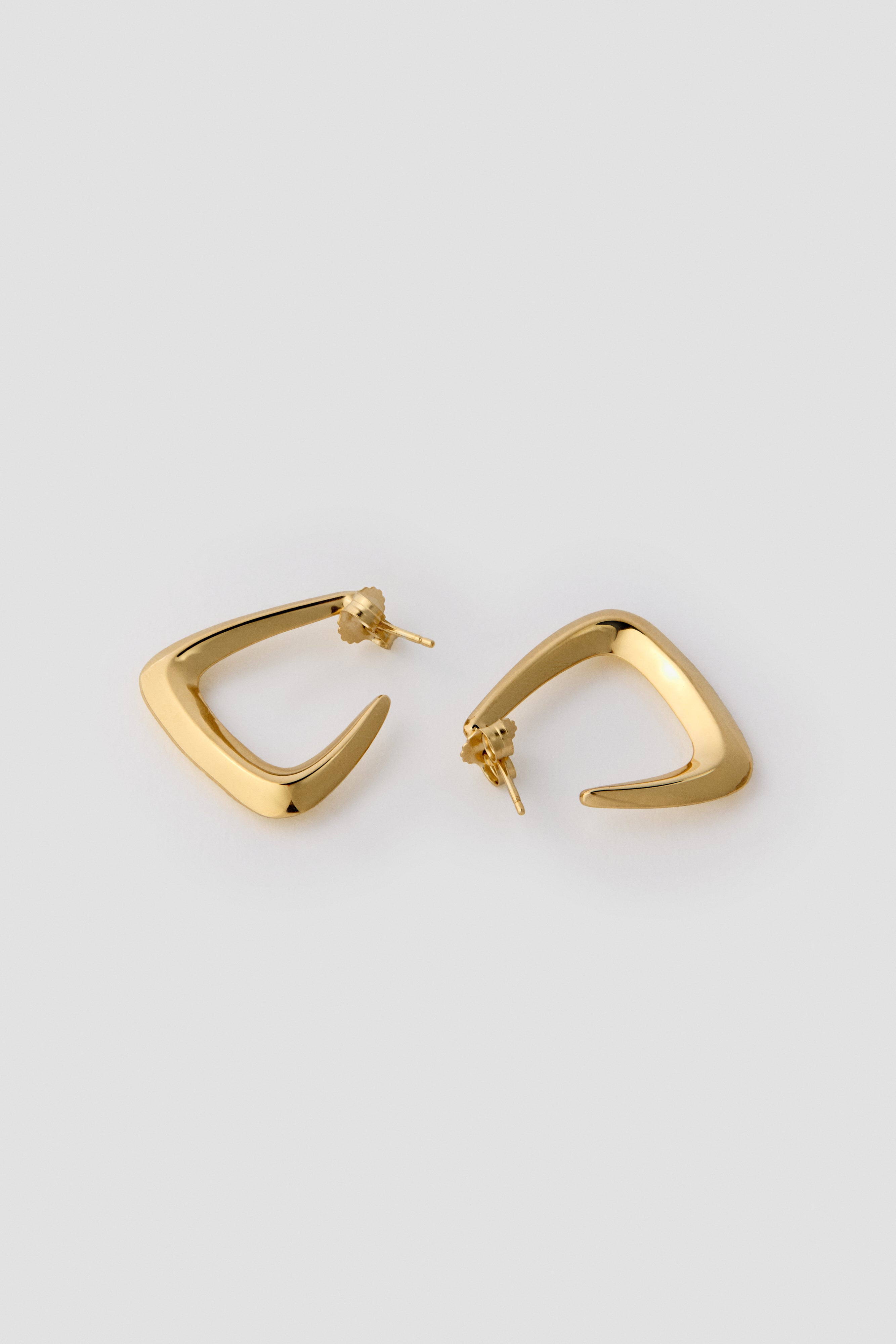 Modern Geometric Hoop Earrings - 18k Gold Vermeil
