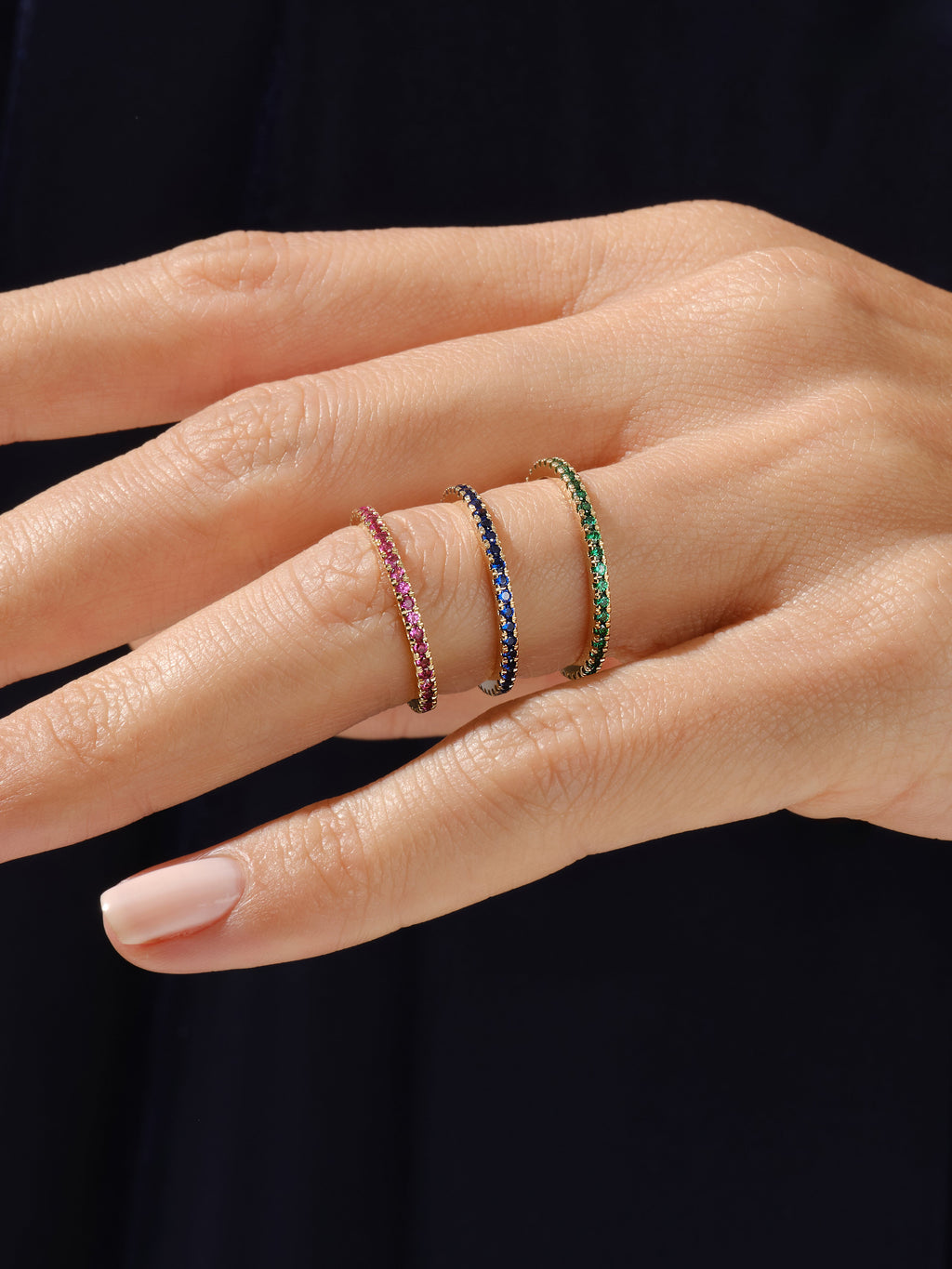 Grandma's Eternity Birthstone Ring in 14k Solid Gold
