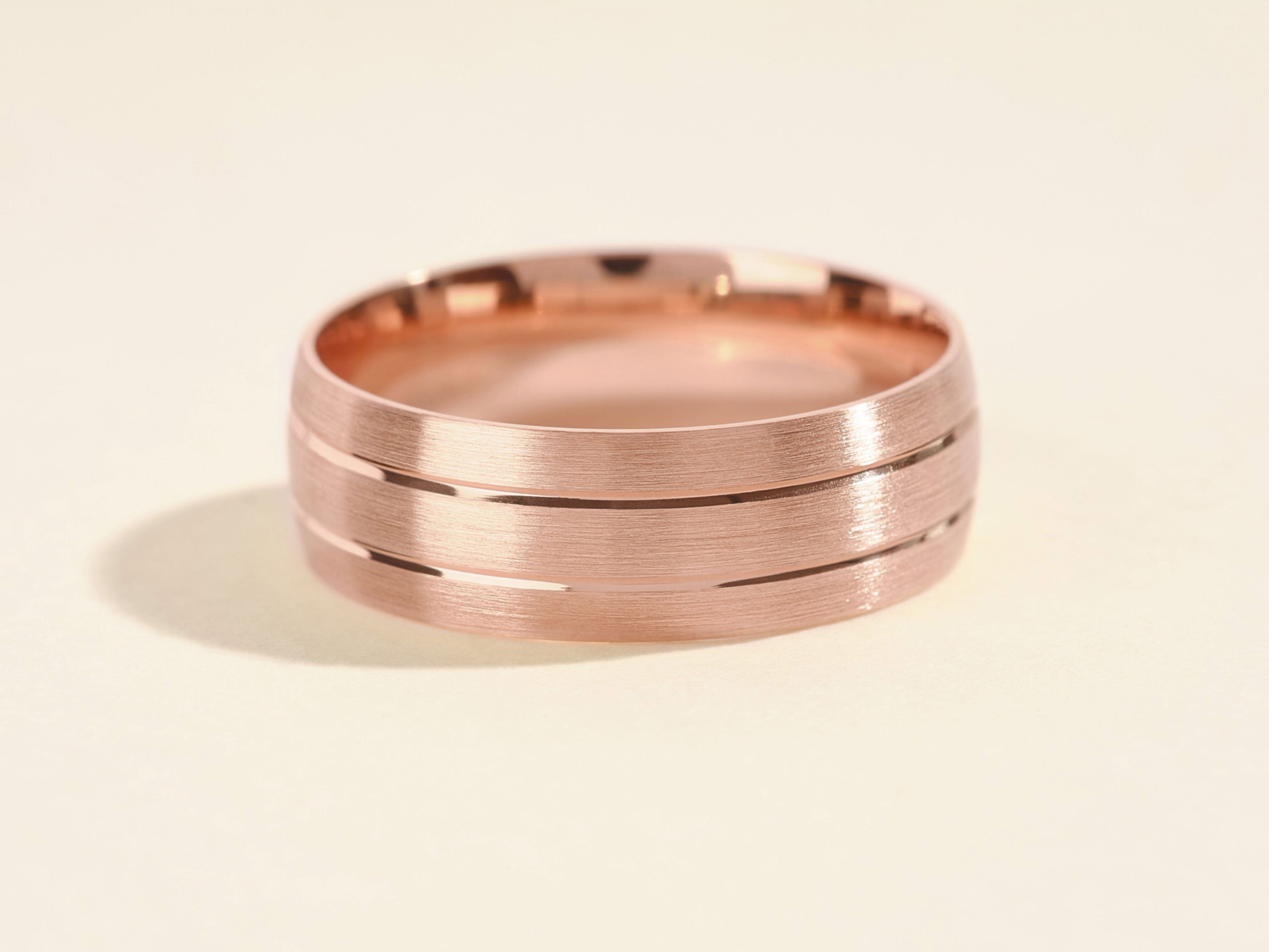 7mm Double-Grooved Men's Wedding Band