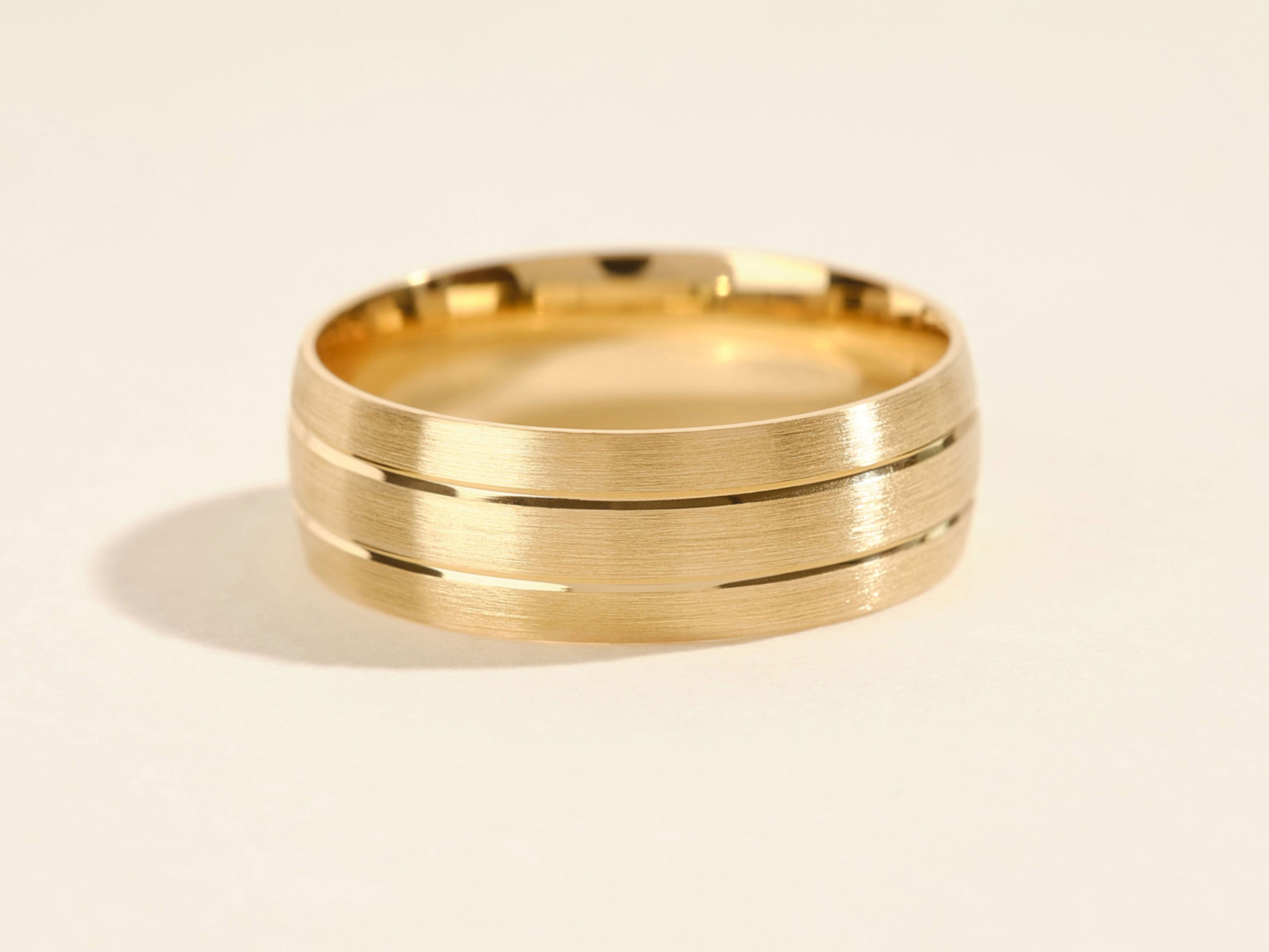 7mm Double-Grooved Men's Wedding Band