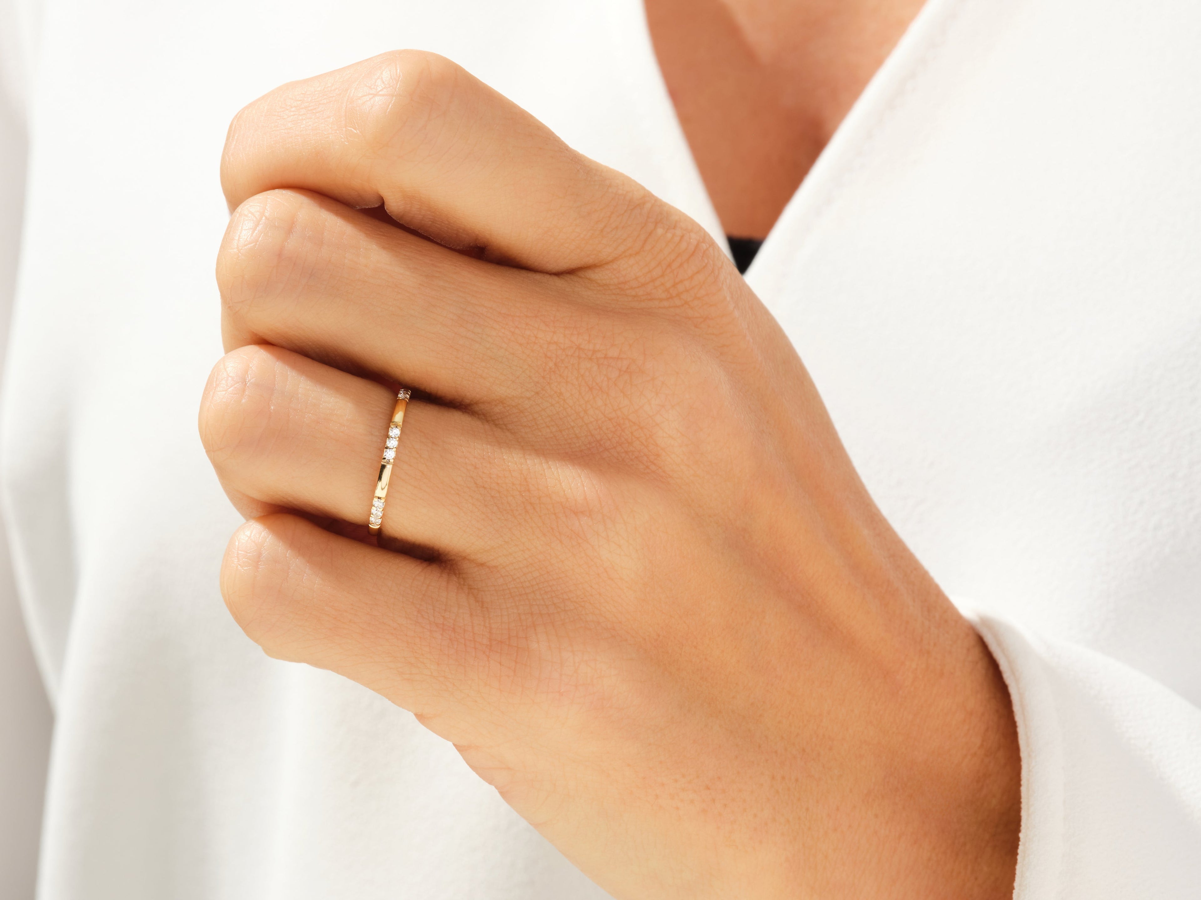 Dainty Nine-Stone Wedding Band