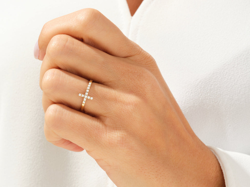 Cross Wedding Band