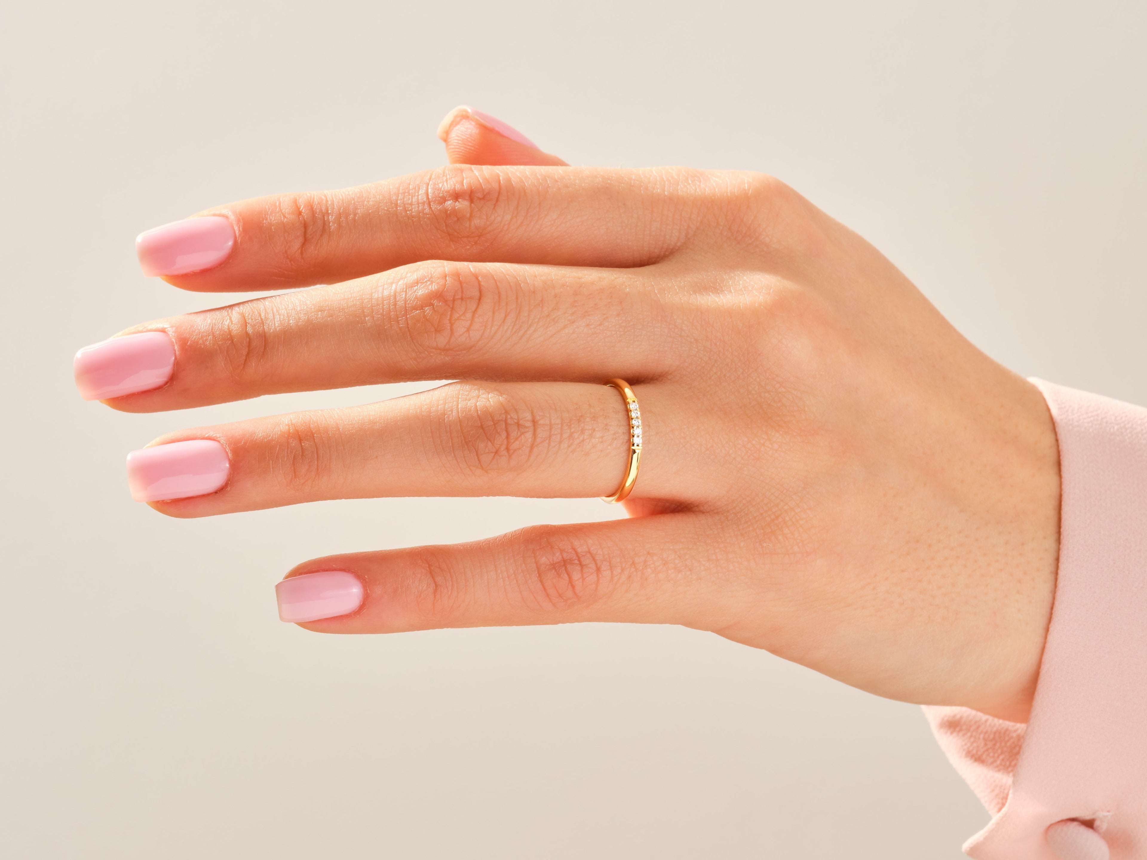 Minimalist Five-Stone Wedding Band