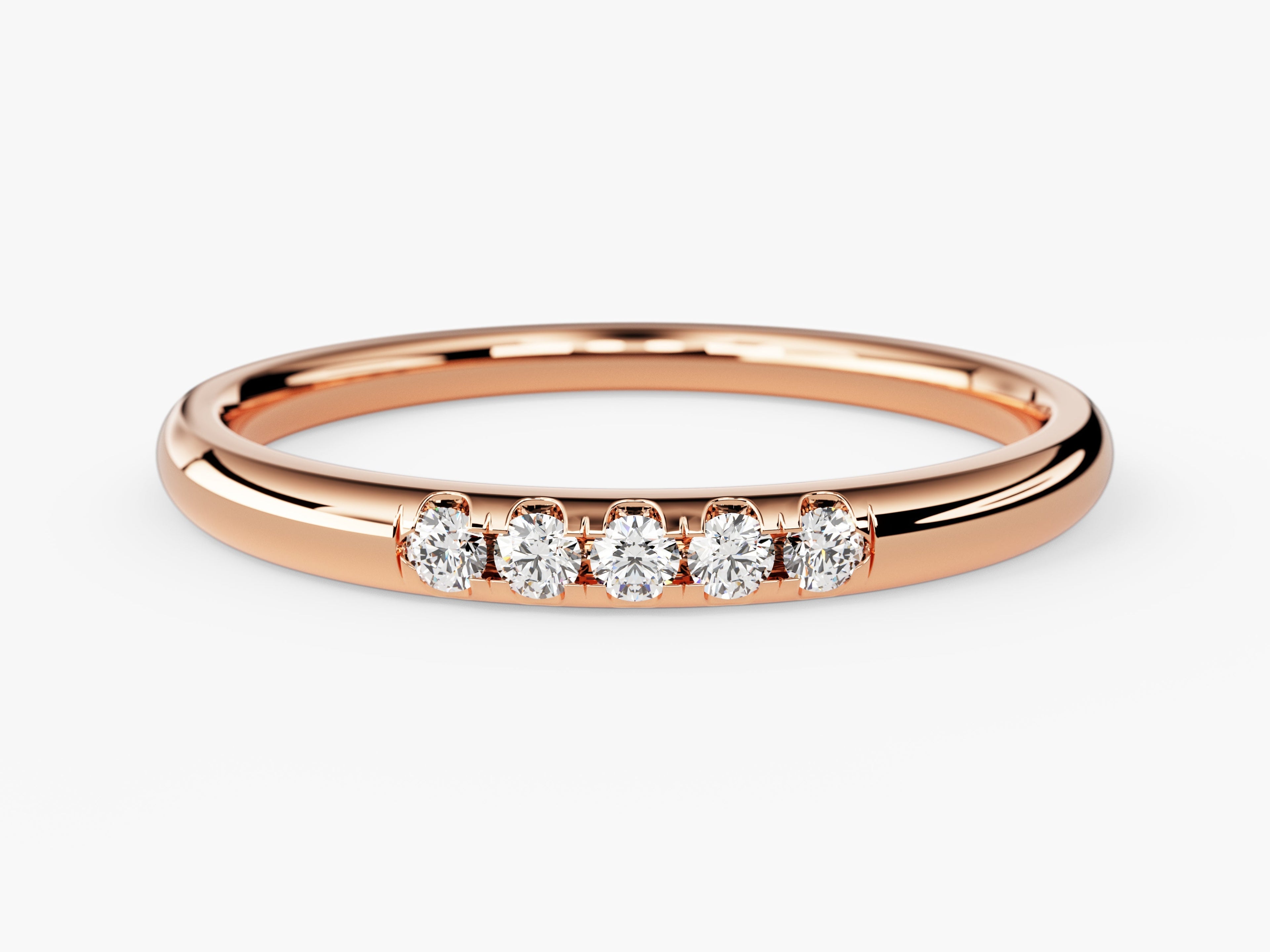 Minimalist Five-Stone Wedding Band