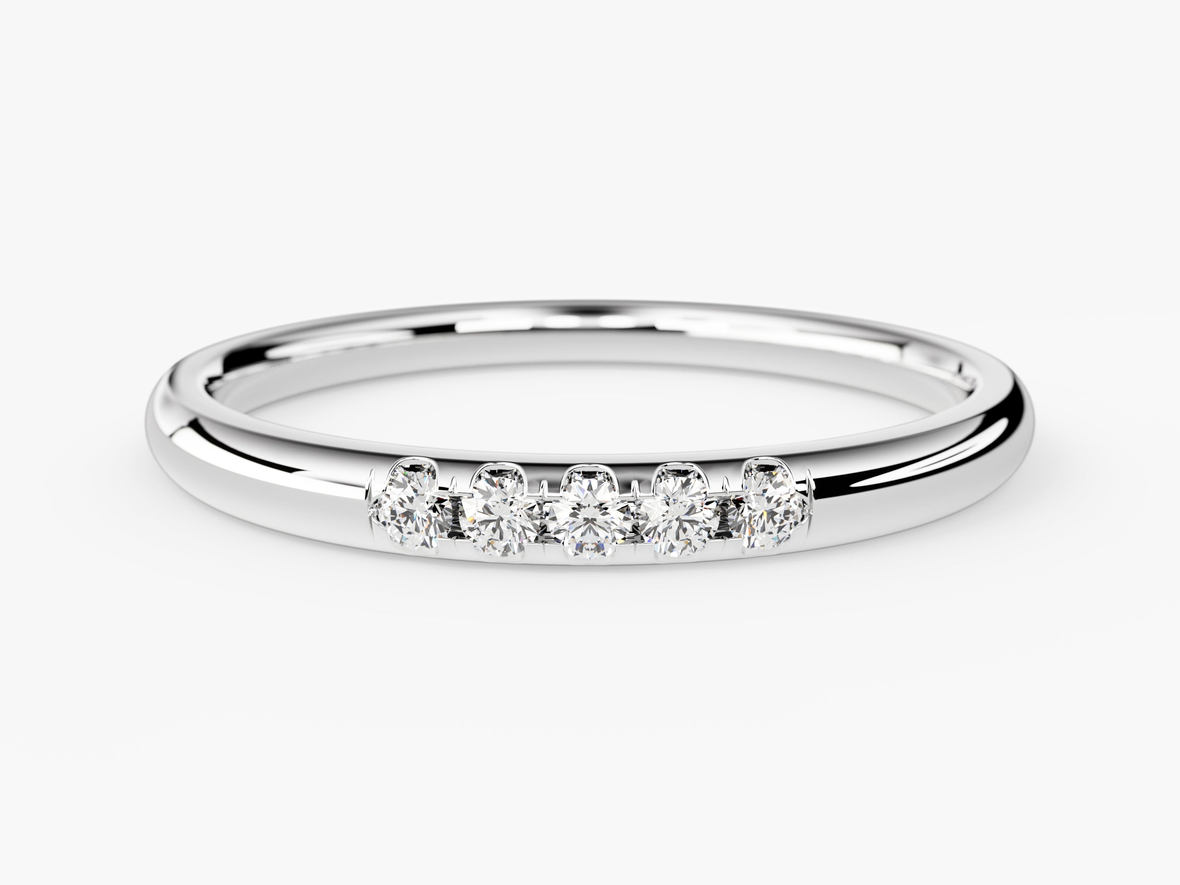 Minimalist Five-Stone Wedding Band