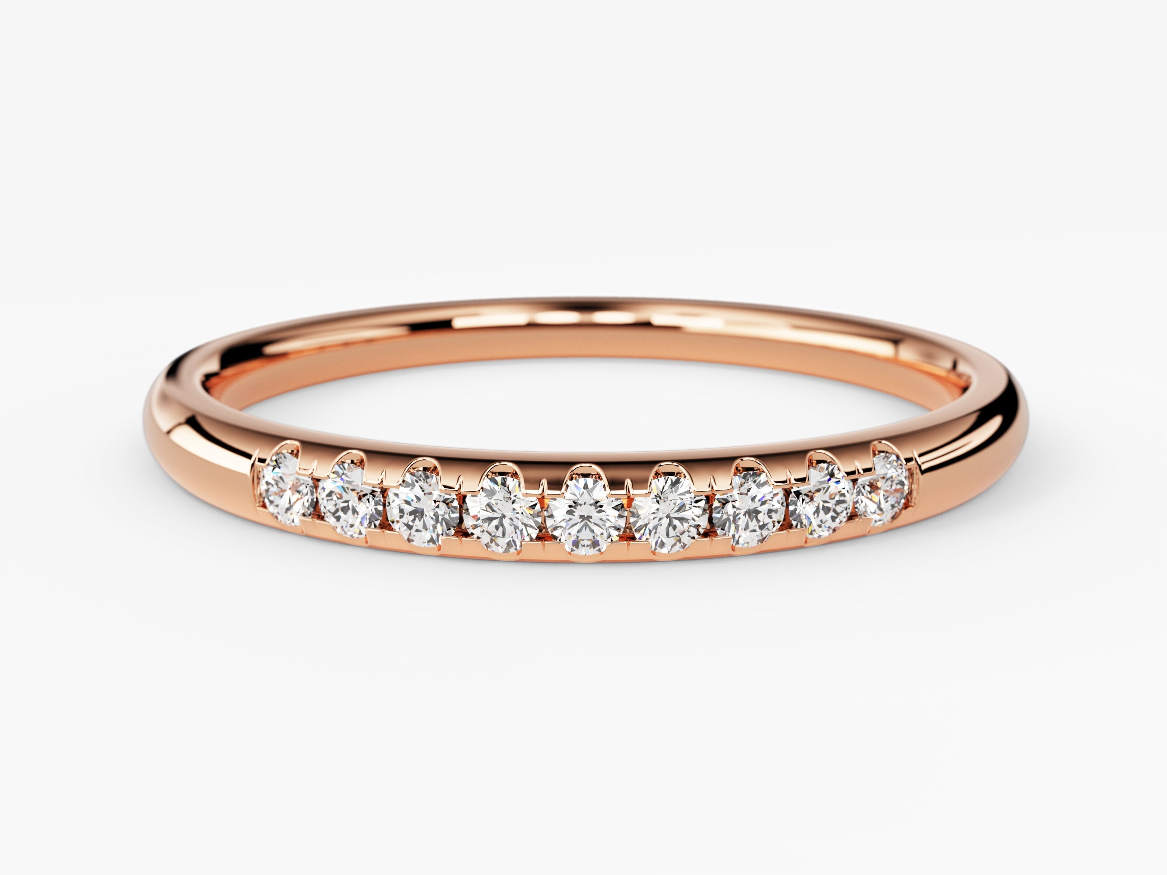 Minimalist Nine-Stone Wedding Band