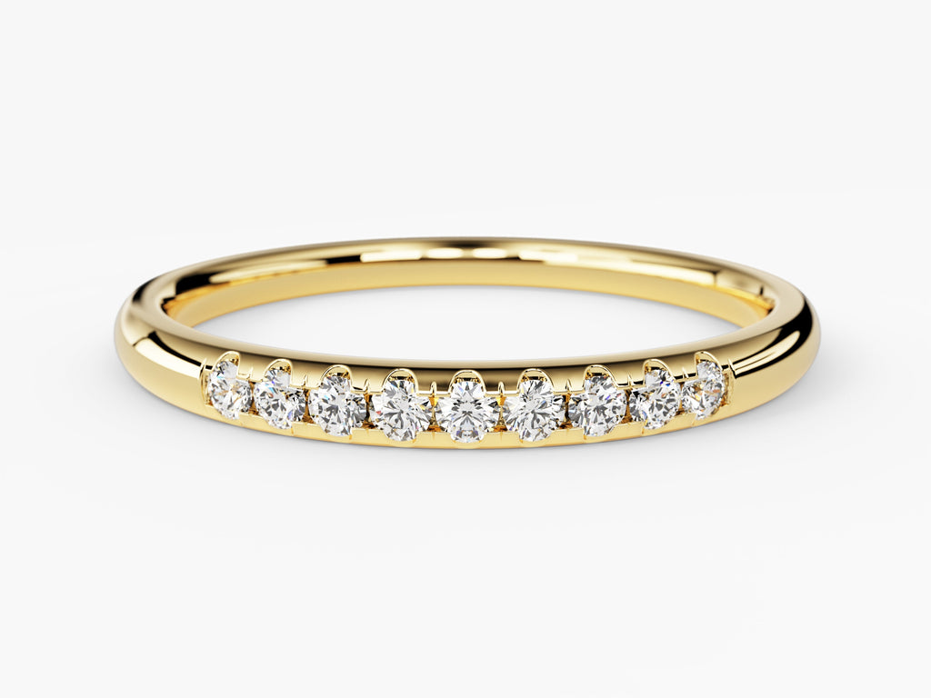 Minimalist Nine-Stone Wedding Band