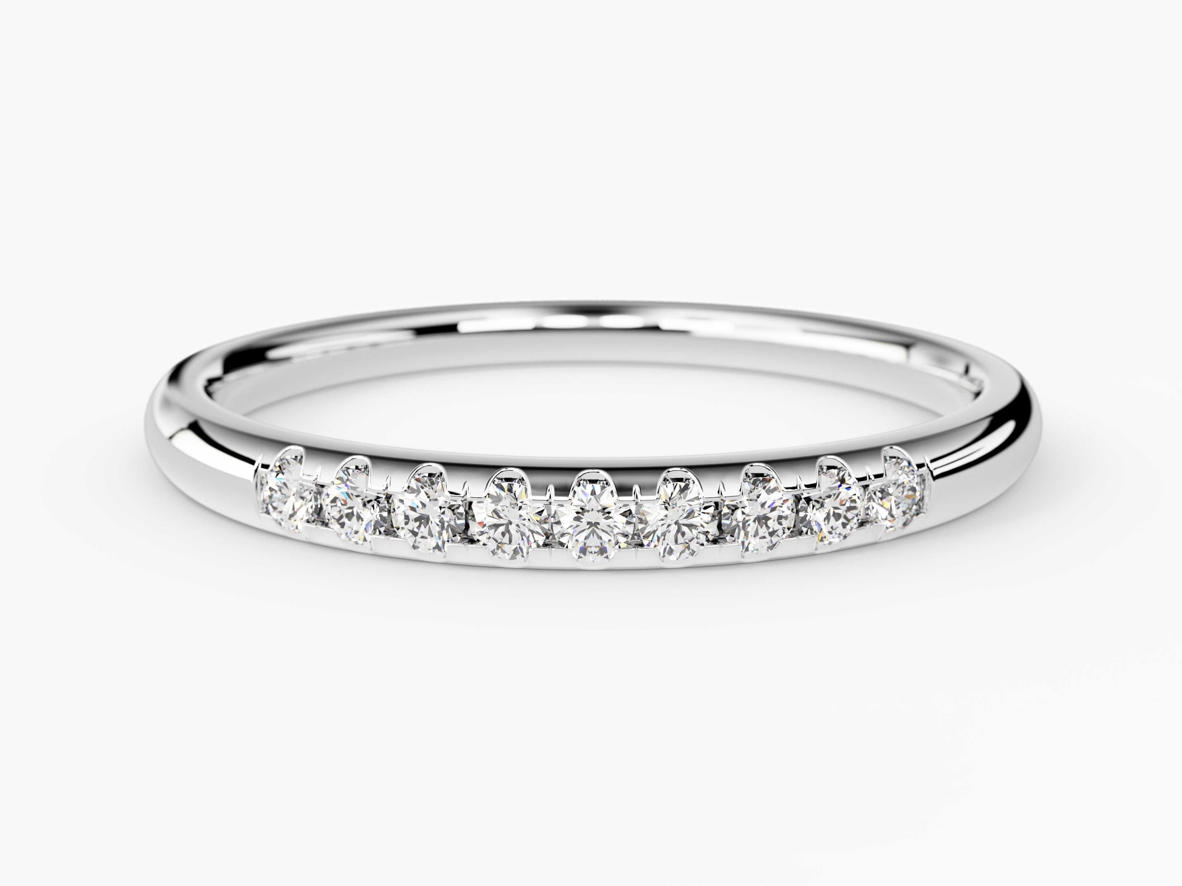 Minimalist Nine-Stone Wedding Band