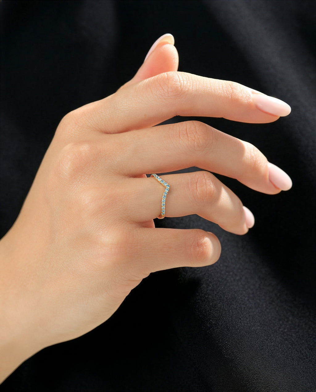 Birthstone Curved Ring