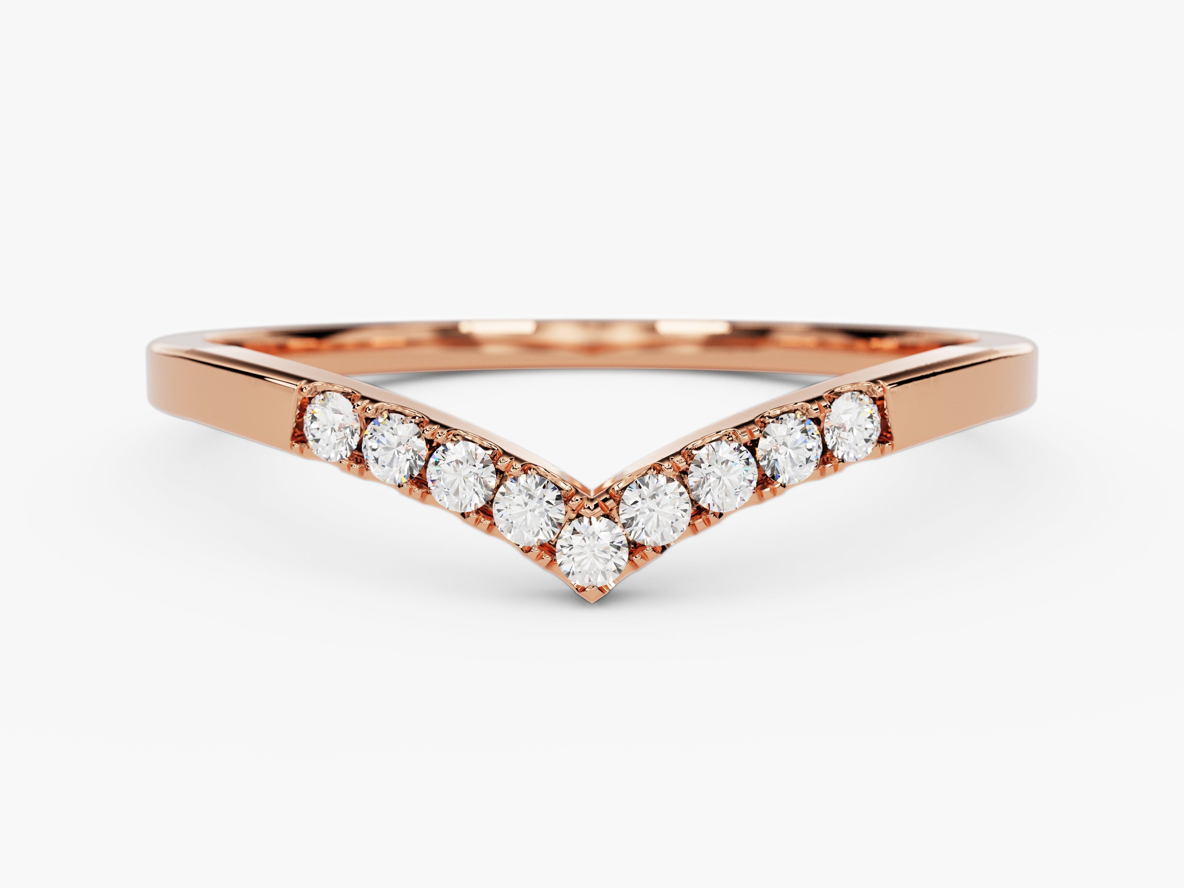 Nine-Stone Curved Wedding Band