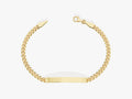 14k Solid Gold 5.0mm Cuban Chain Tag Bracelet