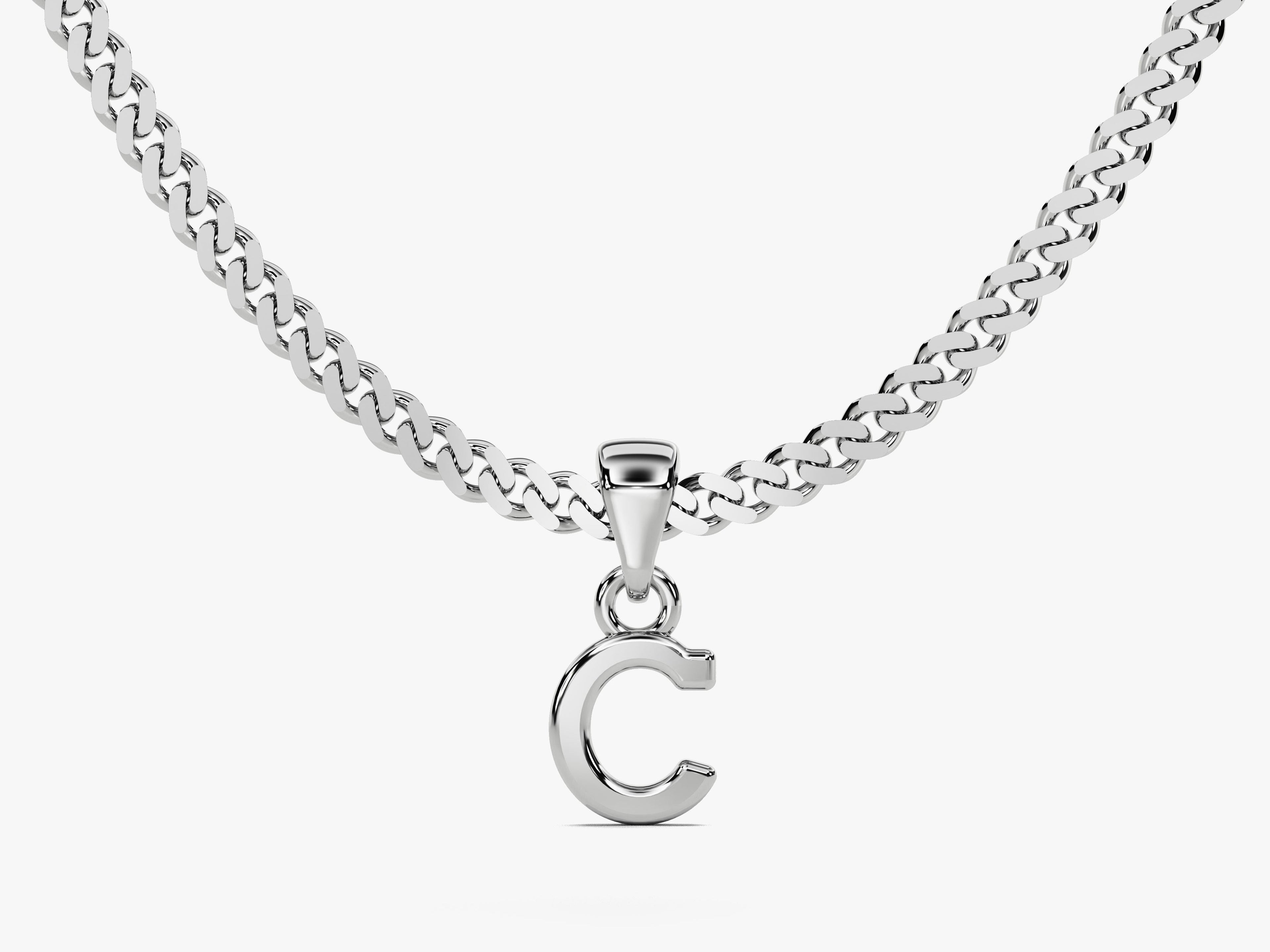 Initial Pendant Cuban Chain Necklace
