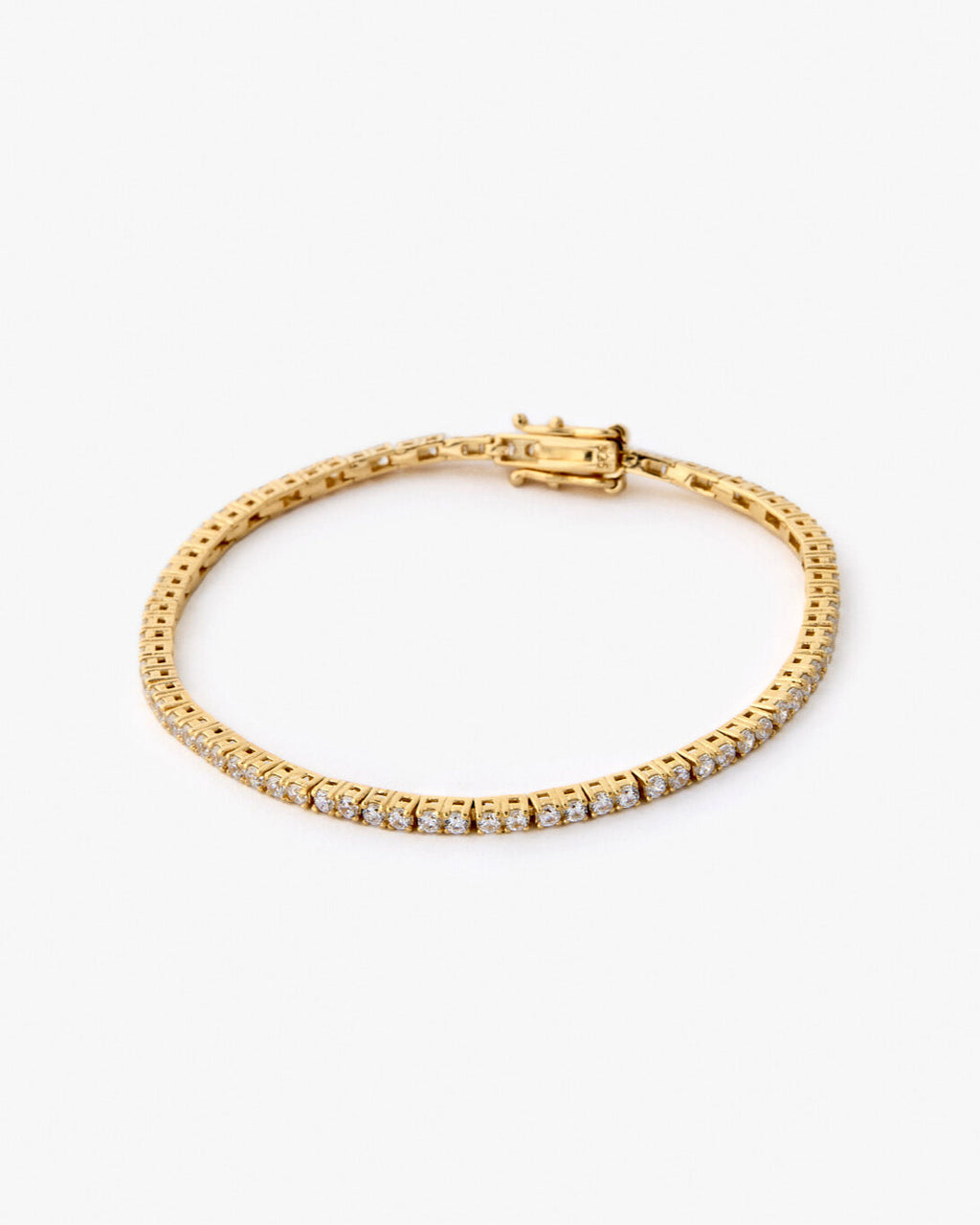 Cubic Zirconia 2mm Tennis Bracelet Classic Elegance - 18k Gold Vermeil