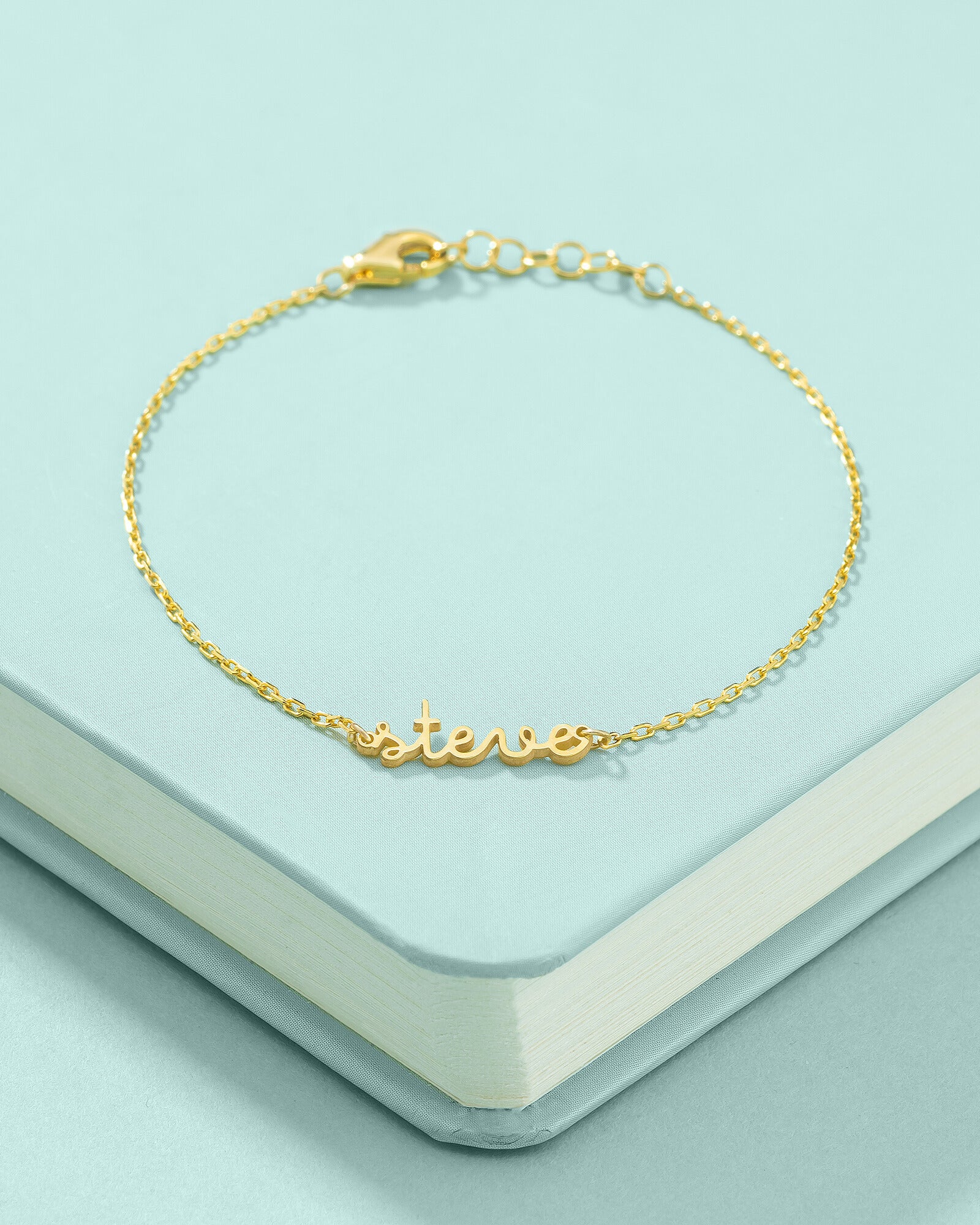 Personalized Name Bracelet, Custom Gold Name Jewelry - 925k Sterling Silver