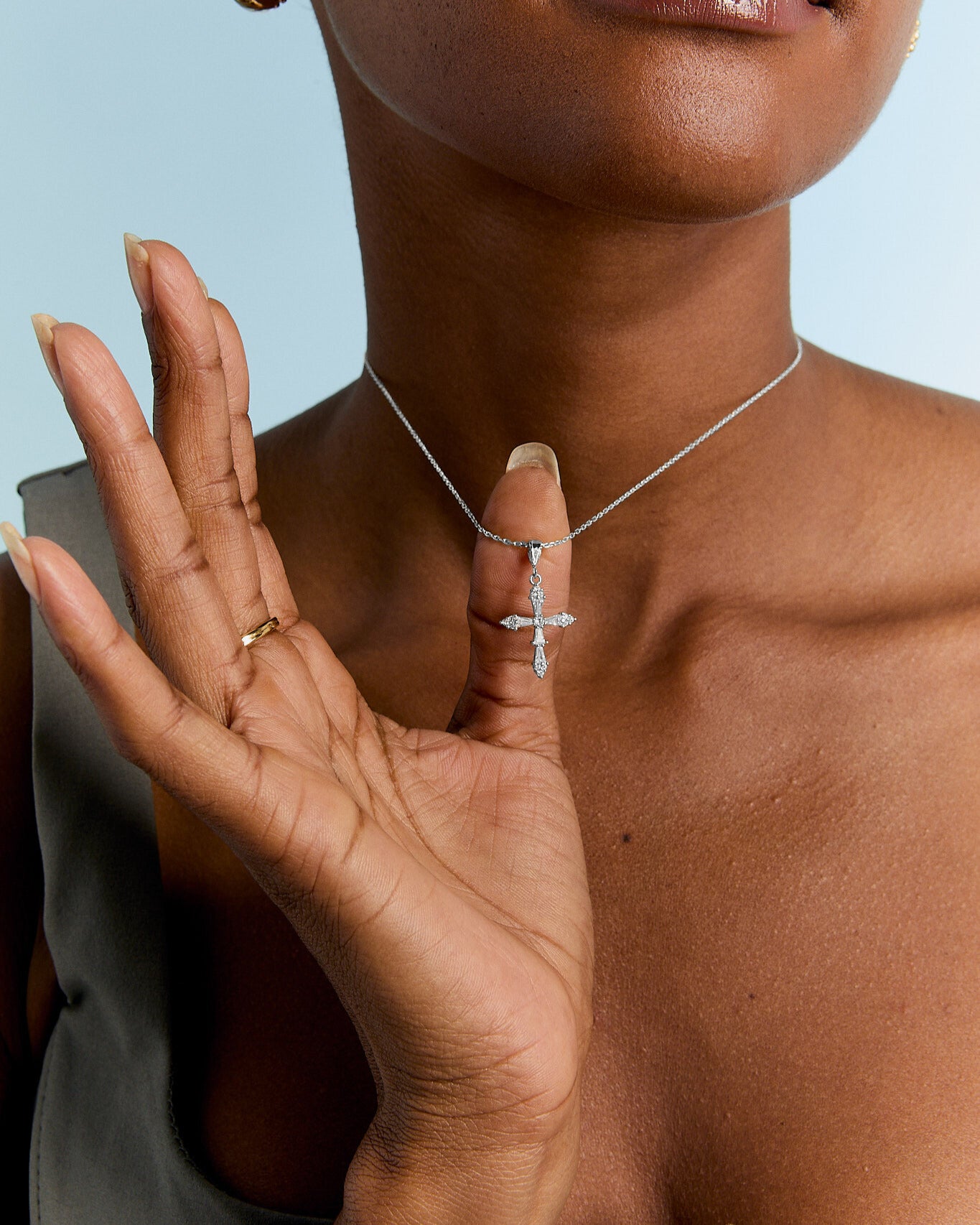 Gold Vermeil Dainty Cross Necklace - 925k Sterling Silver