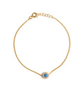 Round Aquamarine Birthstone Bracelet - Aquamarine Jewelry
