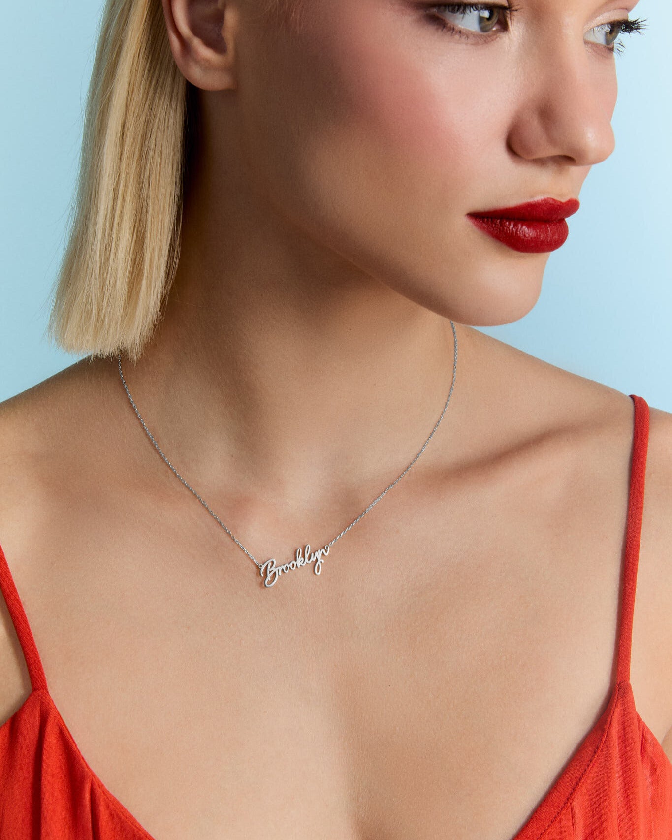 Personalized Dainty Name Necklace, Fine Design - 925k Sterling Silver