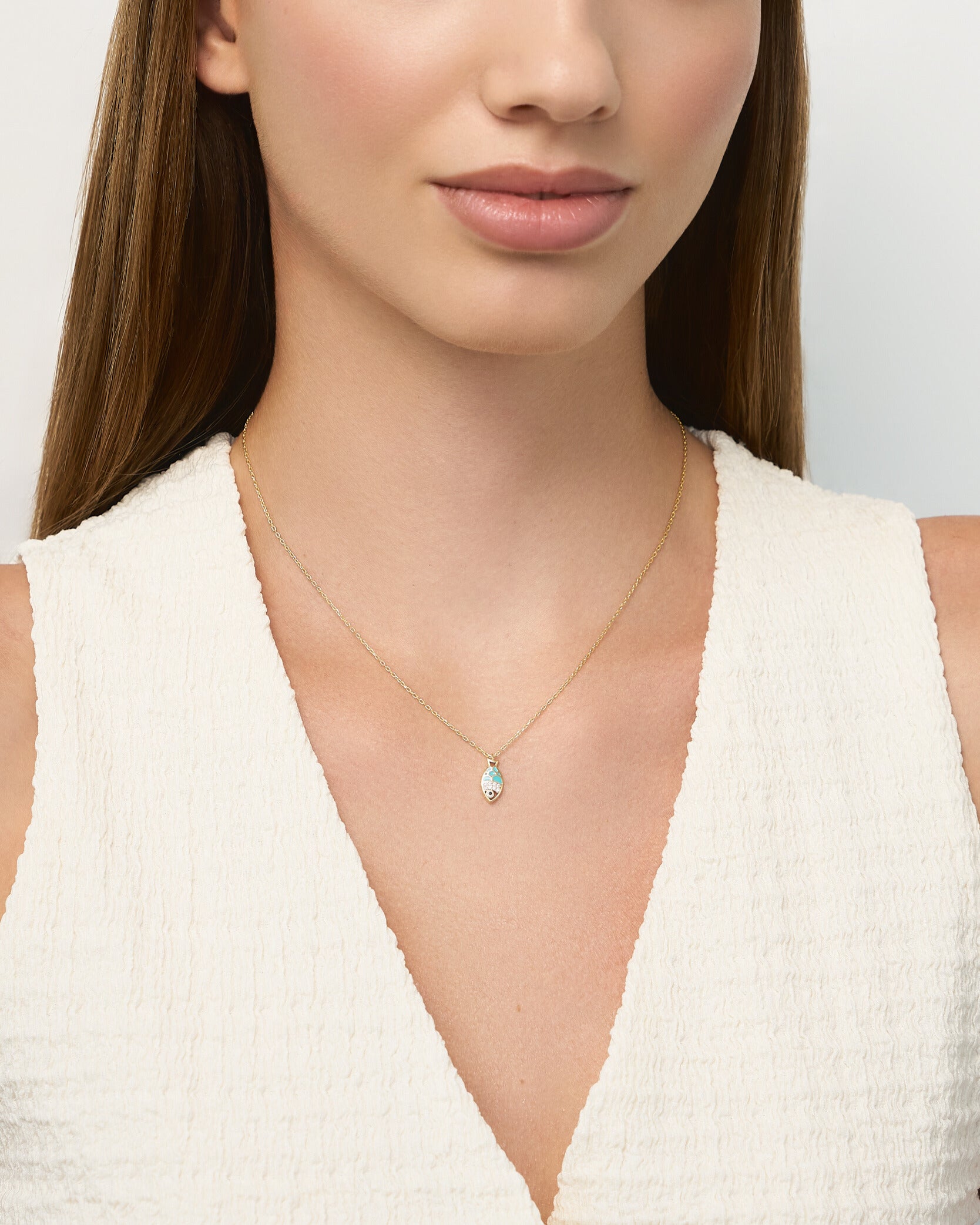 Gold Fish Pendant Necklace - 18k Gold Vermeil