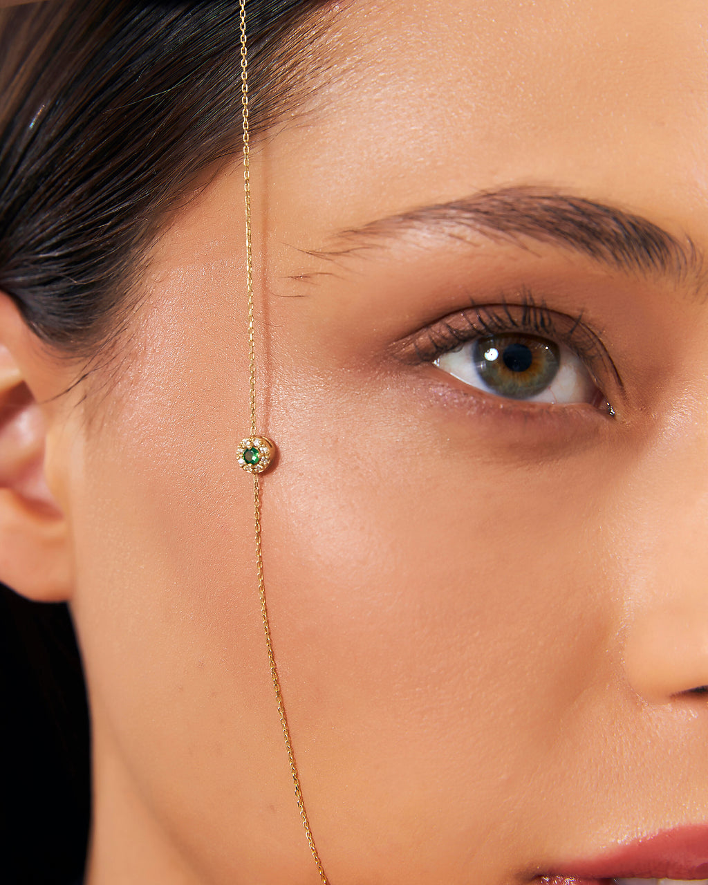 Silver Emerald Halo Necklace - 18k Gold Vermeil