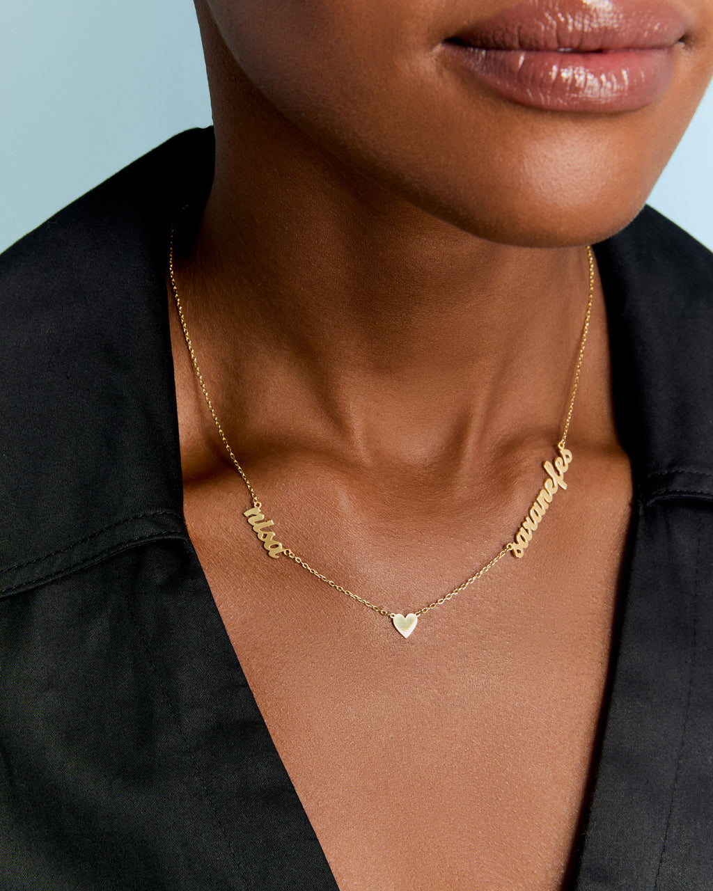 Personalized Two Name Necklace - 925k Sterling Silver