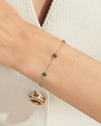 Bezel Set Birthstone Station Bracelet