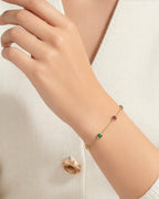Bezel Set Birthstone Station Bracelet