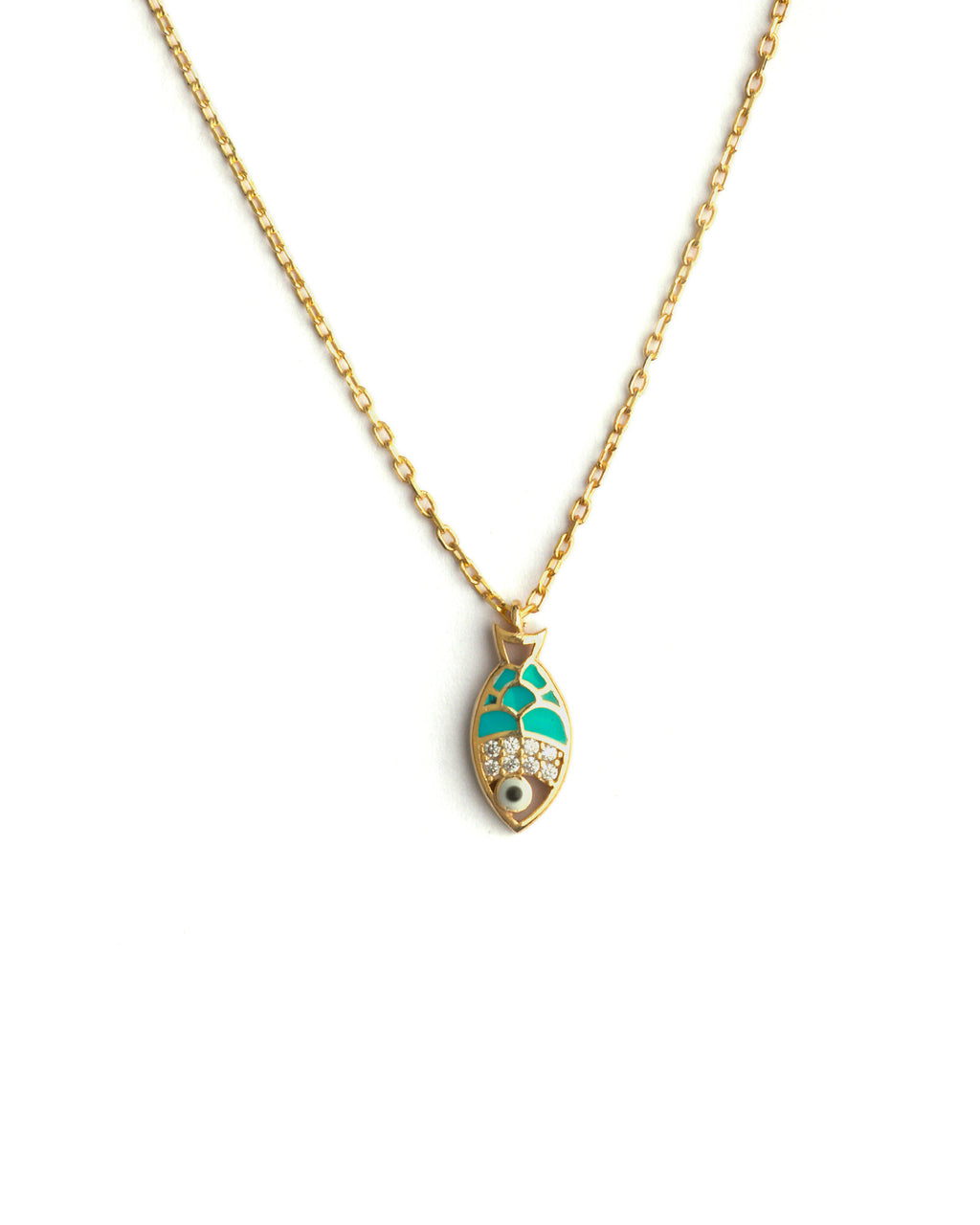 Gold Fish Pendant Necklace - 18k Gold Vermeil