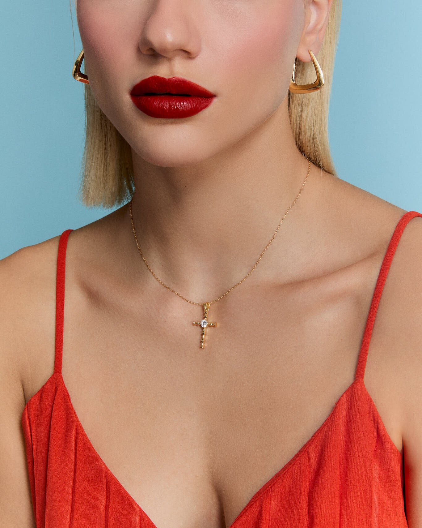 Cz Cross Necklace Elegant Faith Inspired Design - 925k Sterling Silver